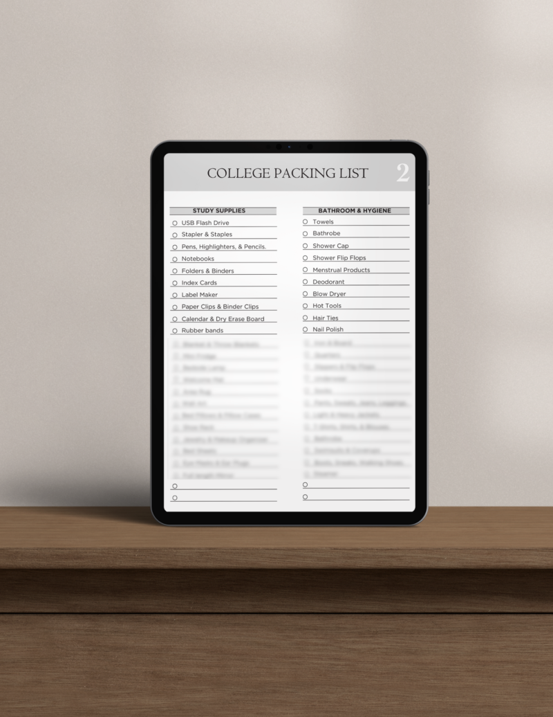 College Essentials Checklist - Image 3